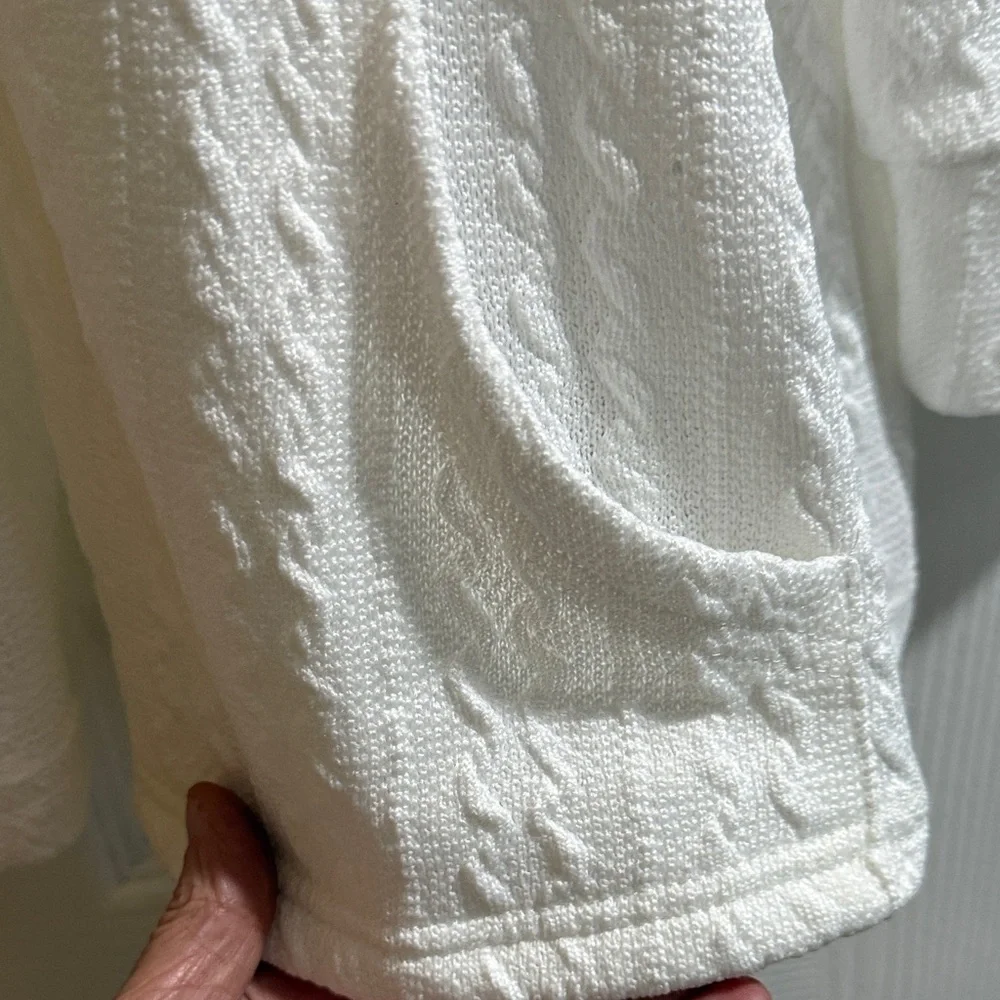 BloomChic White Knit Hooded Cardigan - Picture 3 of 6
